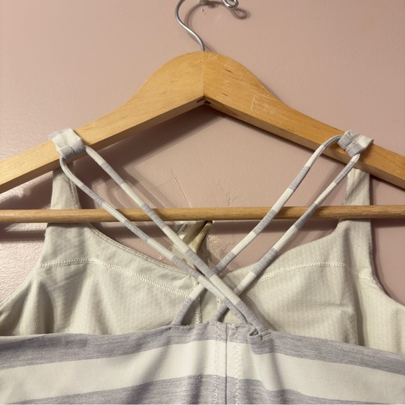 Lululemon Free To Be Tank Micro Macro Polar Cream Silver Slate Women Size 6 - Picture 10 of 12